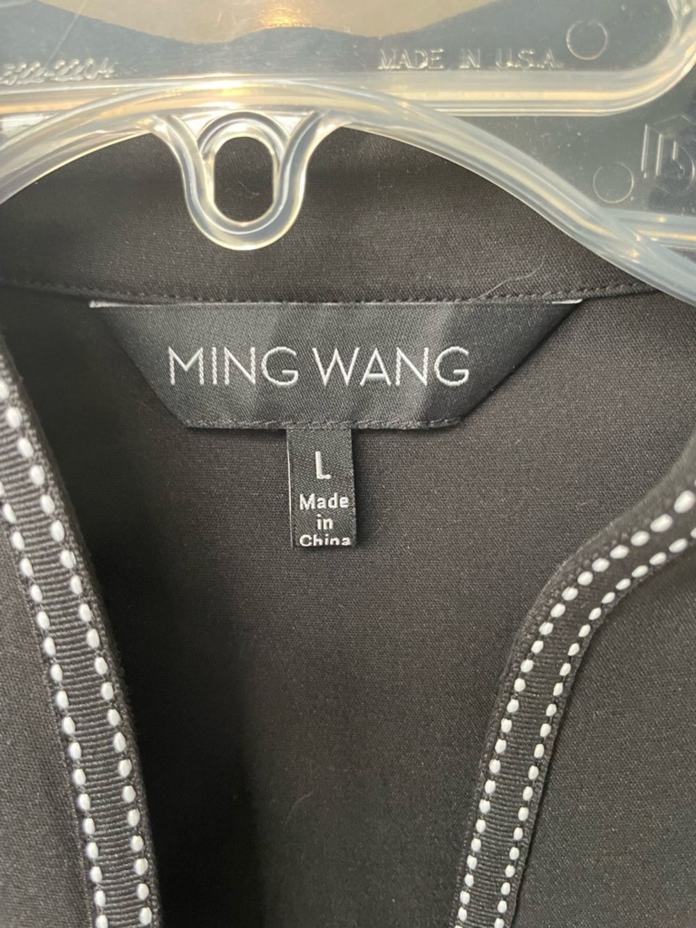 Ming Wang Black Open-Front Jacket with Contrast Stitching size Large - Picture 4 of 5